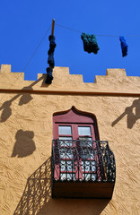 Window and balcony detail traditional North African house