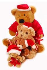 teddy bears in santa hat