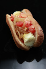 Rolled omelette in a bun