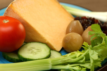 Cheshire Cheese Ploughmans Lunch Plate