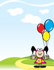 Obraz na płótnie Canvas Girl with balloons