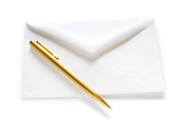 Mail concept with envelope isolated on the white