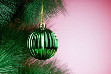 Fototapeta na wymiar Christmas decoration on the tree - holiday concept
