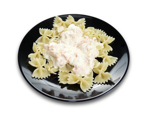 Pasta con salome e panna