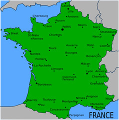 Carte des Villes Principales de France