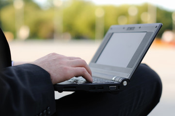 man working on a laptop