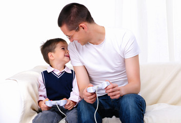 young father and son together