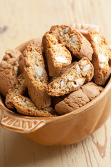 italian cantuccini cookies in bowl