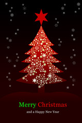 Naklejka premium Christmas tree, Greeting card
