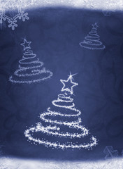 Christmas tree from snowflakes blue