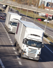 Naklejka premium Clean white truck