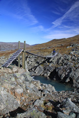Hängebrücke in Lappland