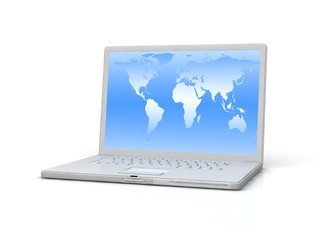 Professional Laptop on white background with reflection