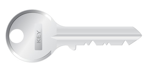 Vector silver , metal key