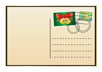 envelope with Christmas stamps
