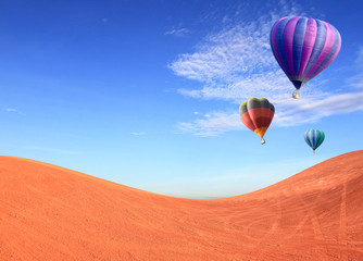 Landscape with a colorful balloon dry