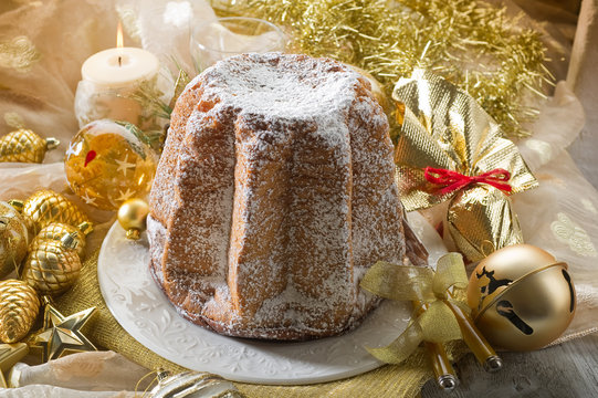 Christmas Tree Pandoro Pan Doro Traditional Stock Photo 150016064