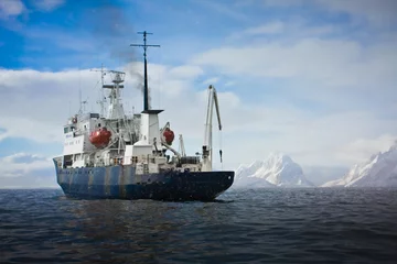 Rolgordijnen Big ship in Antarctica © Goinyk