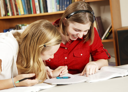 Giggling School Girls