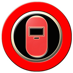 panneau danger, port du casque soudure