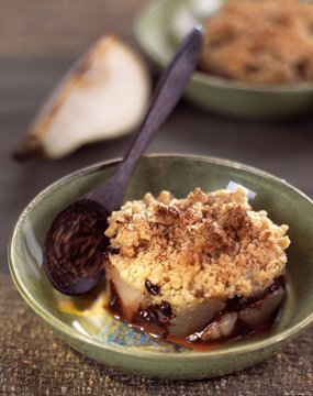 Crumble poire chocolat
