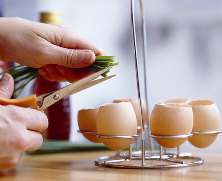 Ciboulette et oeufs