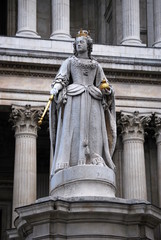 Statue of Queen Anne, 1710 AD, St Paul's Cathedral, London