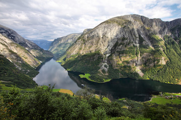Fototapeta premium Norway - Naeroyfjord, UNESCO World Heritage Site