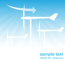 Windmills alternative energy background vector