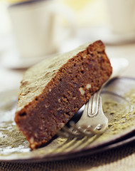 gâteau au chocolat aux dattes et au thé vert