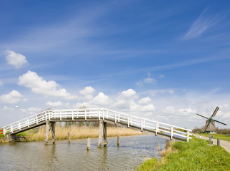 bridge and windmill, Netherlands