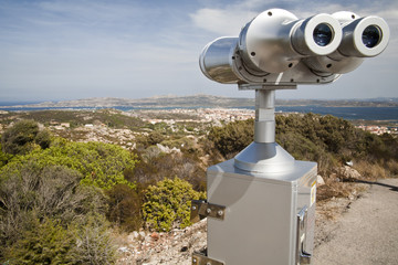 Binoculars to see the panorama of La Maddalena - Sardinia