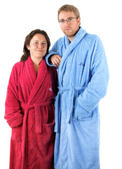 Couple en peignoir