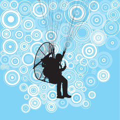 Fototapeta premium Paraglider and paramotor