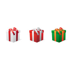 three christmas vector illustration boxes
