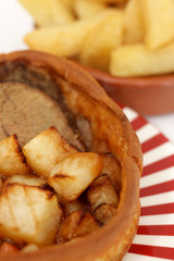 Filled Yorkshire Pudding Roast Beef Potatoes and Carrots