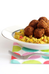 Falafel with Moroccan Couscous