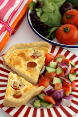 Cherry Tomato Mozzarella and Pesto Quiche Salad