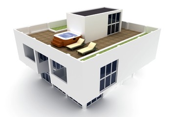 3d house isolated on white