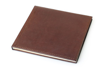 brown leather photo album cover