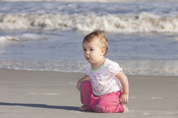 little girl at beach