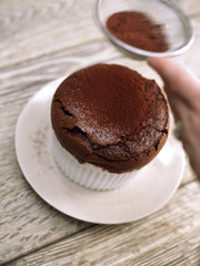 Soufflé chocolat-cacao 