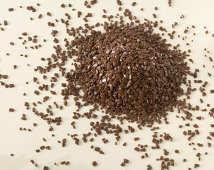Tas de vermicelles en chocolat