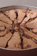 Gâteau au chocolat et framboises