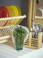 Herbes fraîches en cuisine