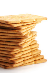 Stack of crackers close-up