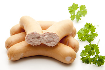 Fototapeta premium Bockwurst halbiert