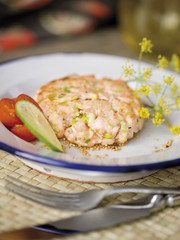 Burger de saumon au citron vert