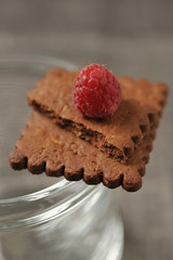 Biscuits au chocolat biologiques et framboise