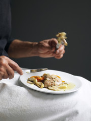 Cervelle d'agneau poêlée aux pleurotes